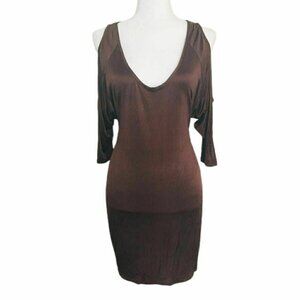 Smoke & Mirrors Womens Sheath Brown Back Dress